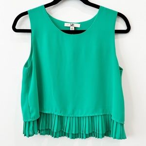 YA | Green Pleated Crop Top Size S